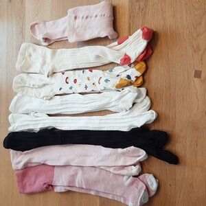 Bundle of 7 Size 2-3/Size 3 Cotton Tights Hanna Andersson/Baby Boden